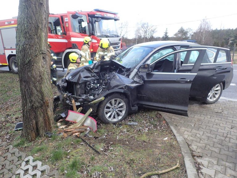 Zderzenie z koparką i drzewem