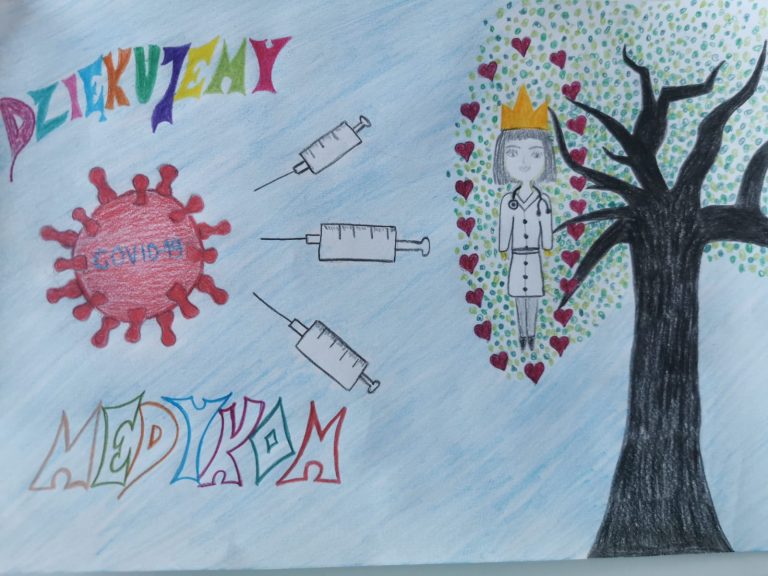 Uczniowie „Trójki” wysyłają kartki medykom