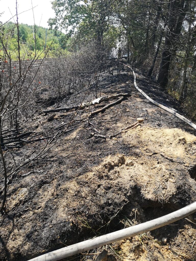 Pożar nasypu kolejowego