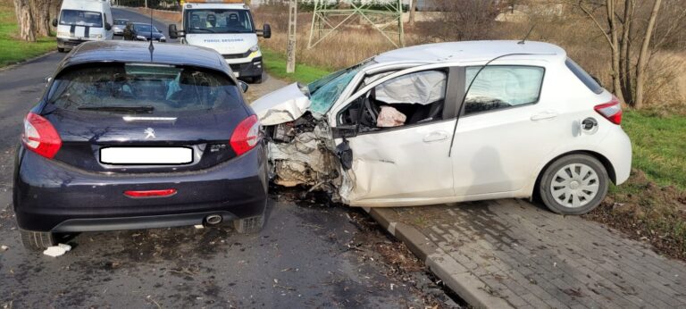 Uderzył w drzewo i w auto