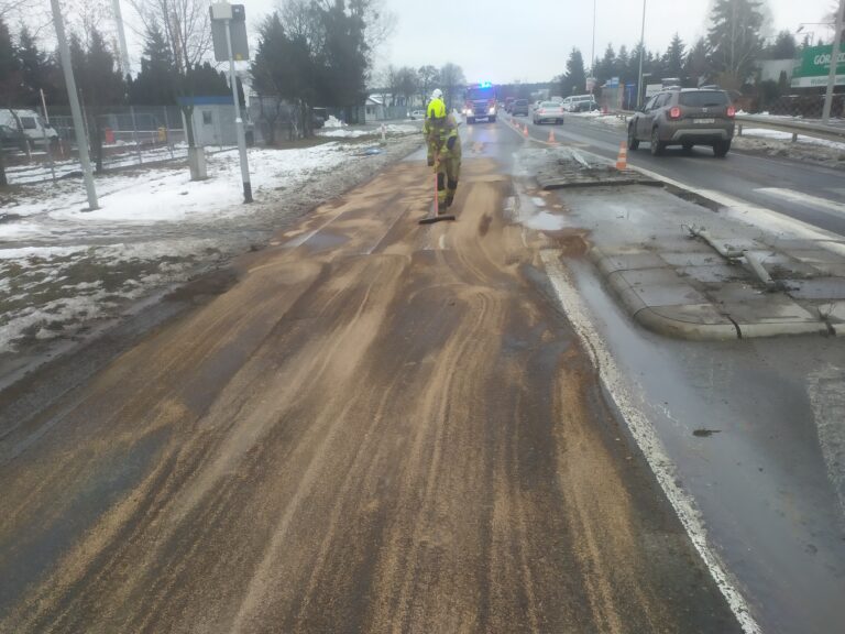 Jazda zakończona na wysepce dla pieszych