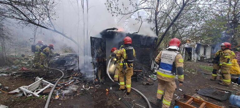 Swarzędzcy strażacy gasili pożar przy Borówki