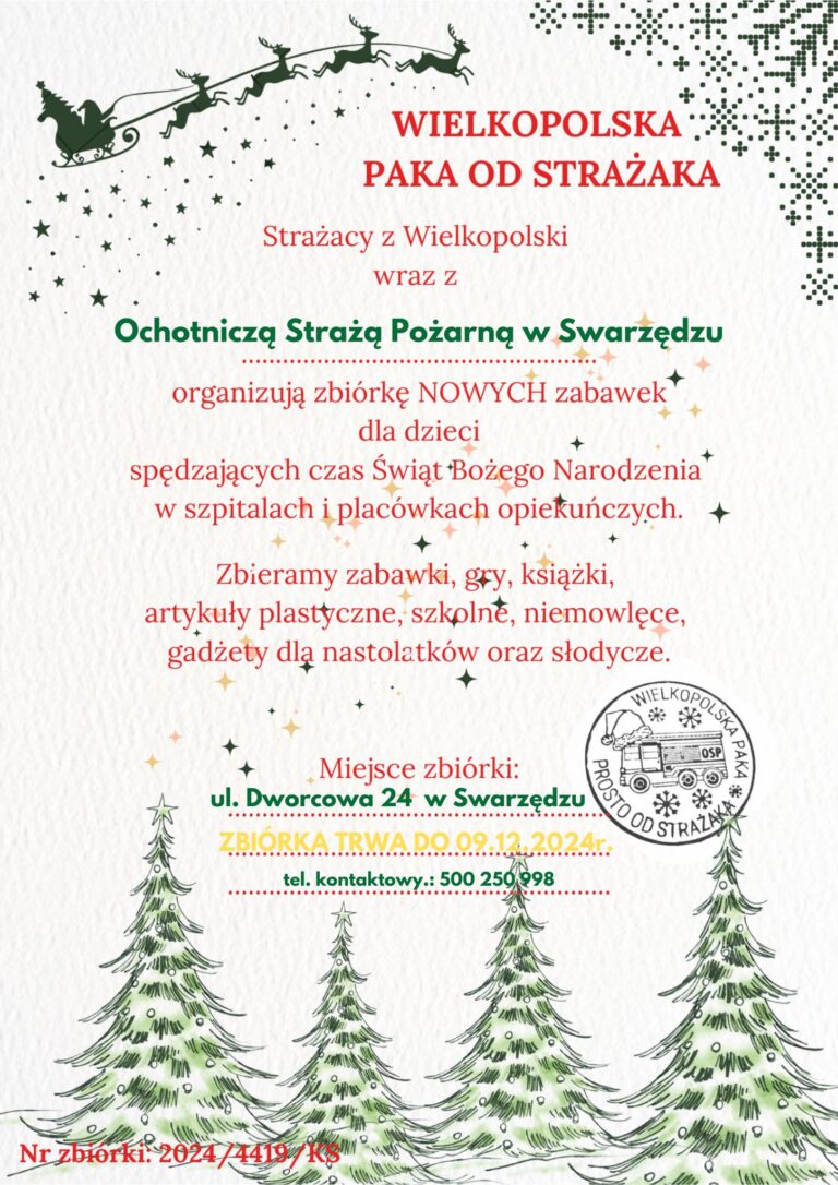 Swarzędzcy strażacy zbierają paczki dla małych pacjentów!