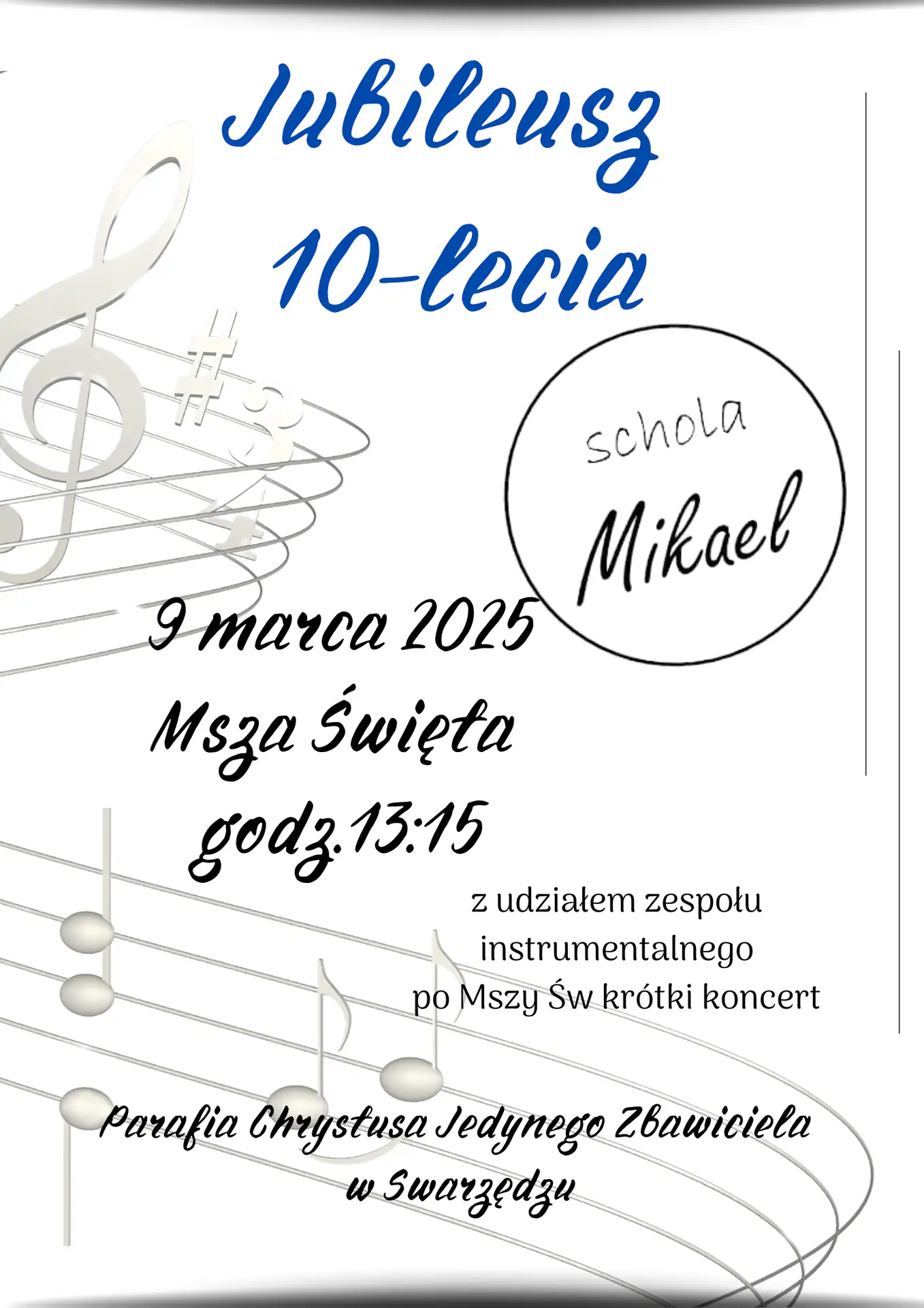 Schola Mikael plakat Tygodnik i Portal Swarzedzki