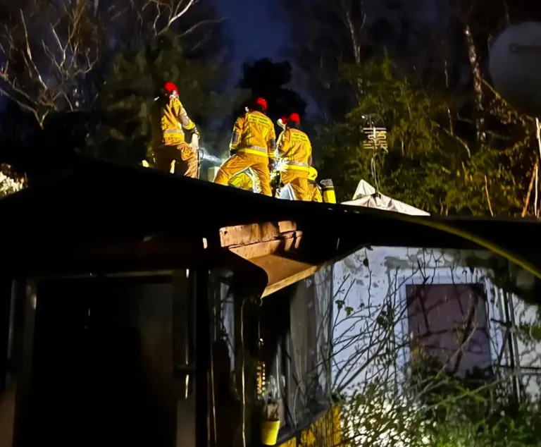 Pożar w domku letniskowym