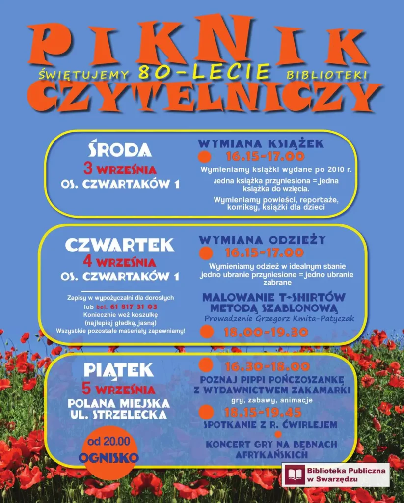 Piknik Czytelniczy w Swarzędzu! 1 Piknik czyelniczy w Swarzedzu foto 1 Tygodnik i Portal Swarzedzki
