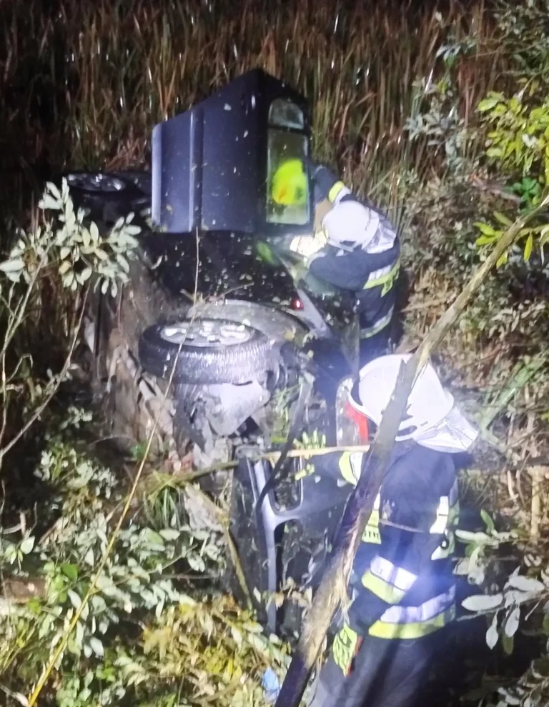 Dachowanie z finałem w bagnie