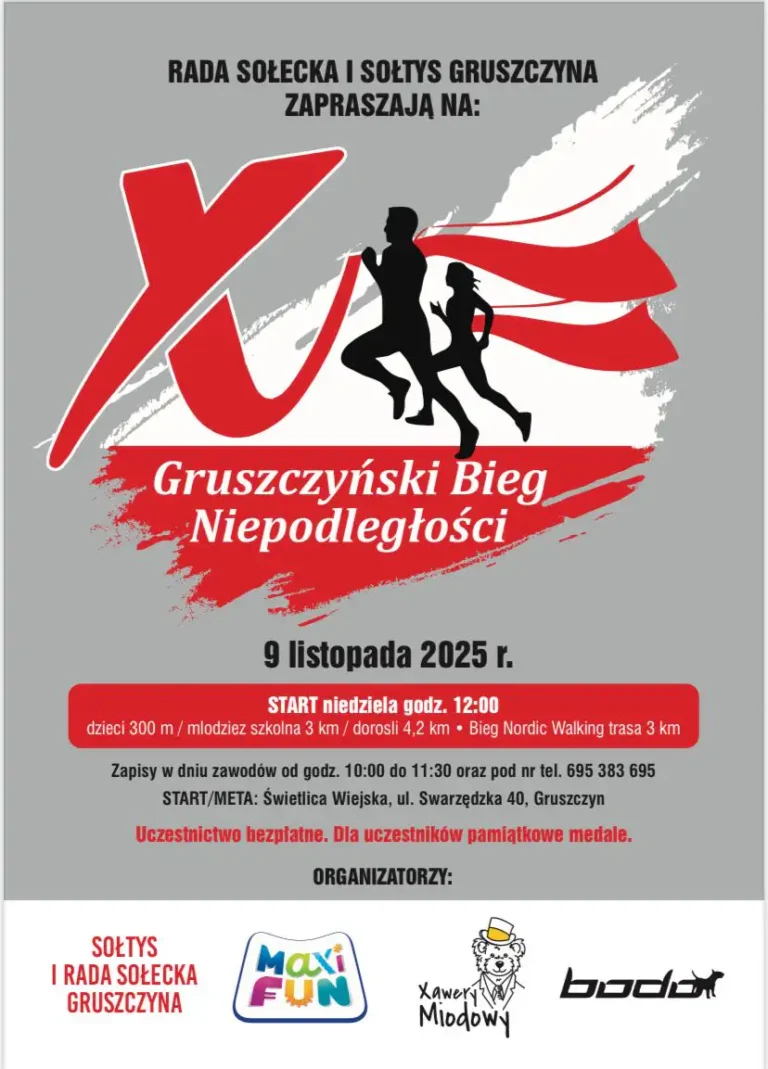 Gruszczyn zaprasza na dziesiąty Bieg Niepodległości!