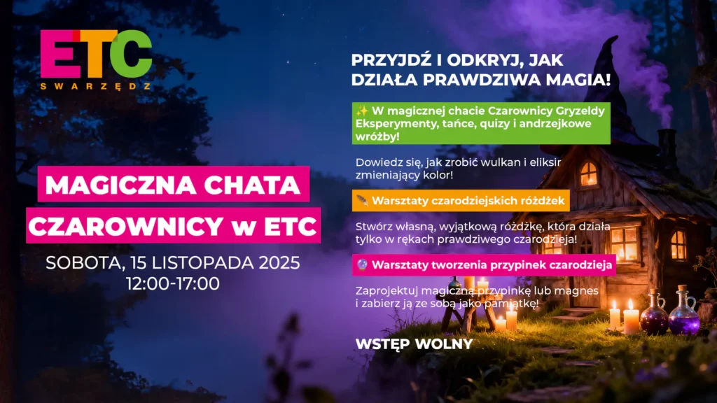 Magiczna chata czarownicy w ETC Swarzędz – andrzejkowa zabawa dla dzieci! 1 Impreza 2 Tygodnik i Portal Swarzedzki