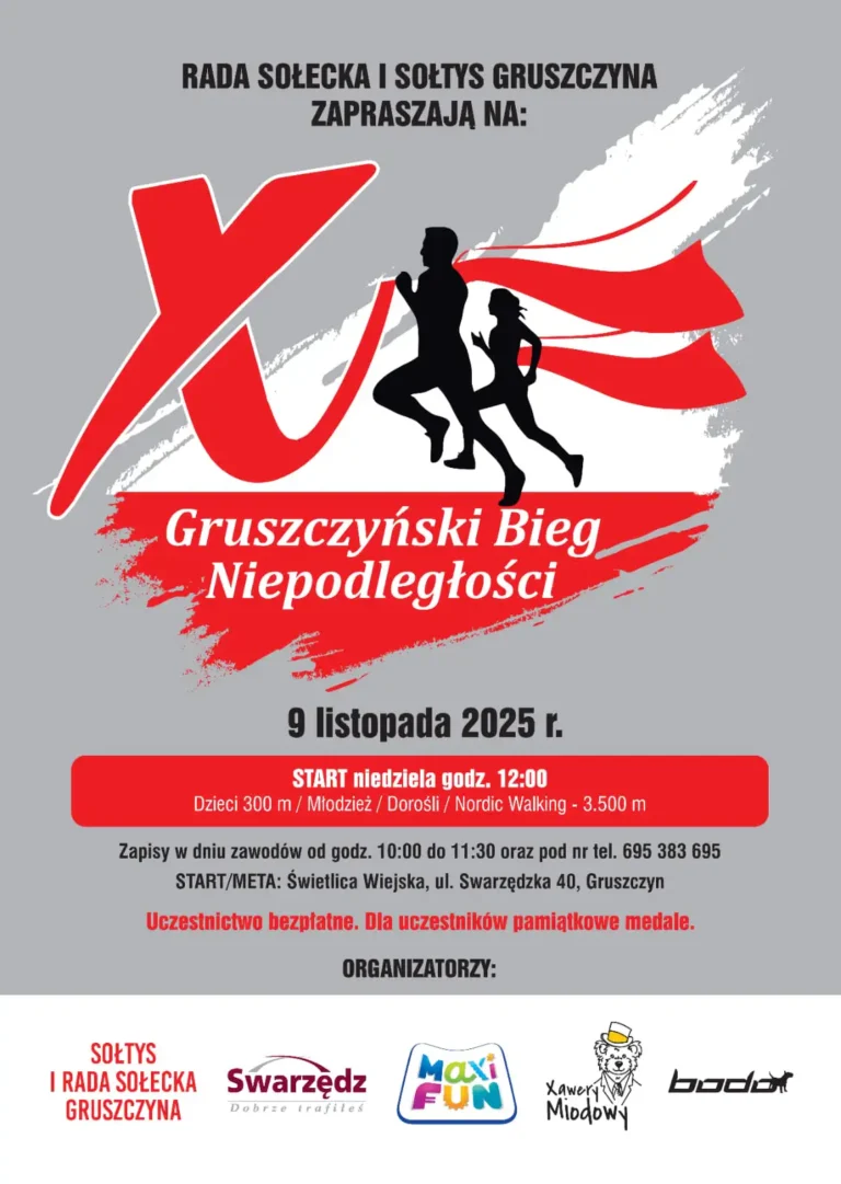 Gruszczyn zaprasza na dziesiąty Bieg Niepodległości!