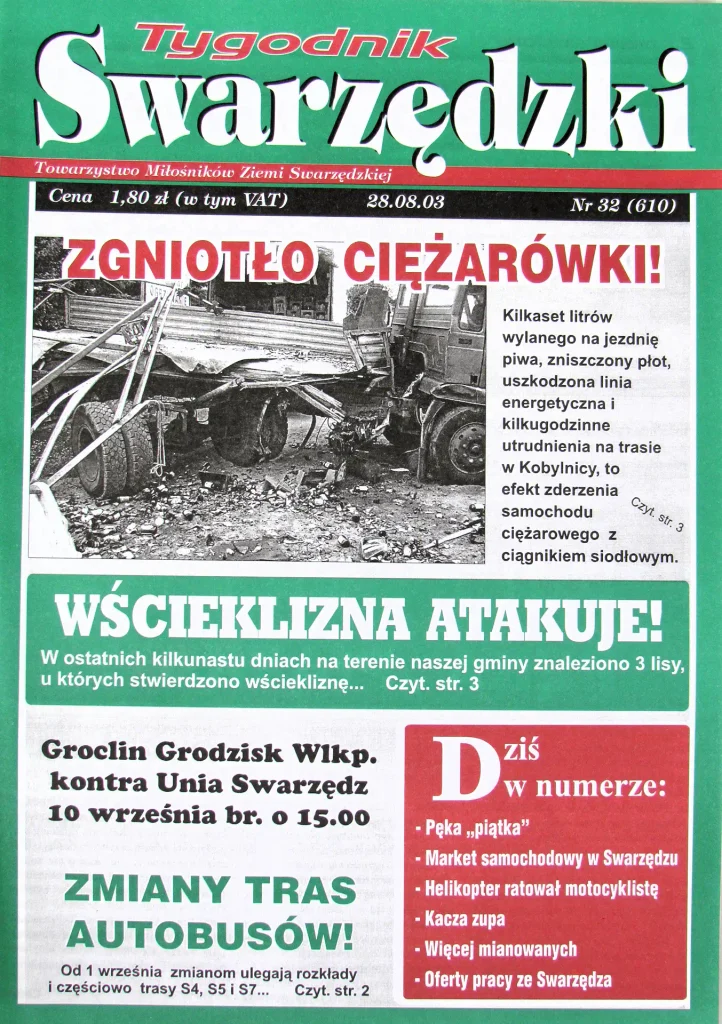 Tygodnik Swarzędzki ma już 35 lat! 11 2003 Tygodnik i Portal Swarzedzki