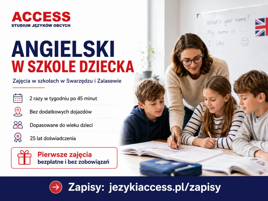 Wrzesień bez logistycznego maratonu. Jak dobrze wybrać angielski dla dziecka w Swarzędzu i Zalasewie? 1 foto do srodka Tygodnik i Portal Swarzedzki